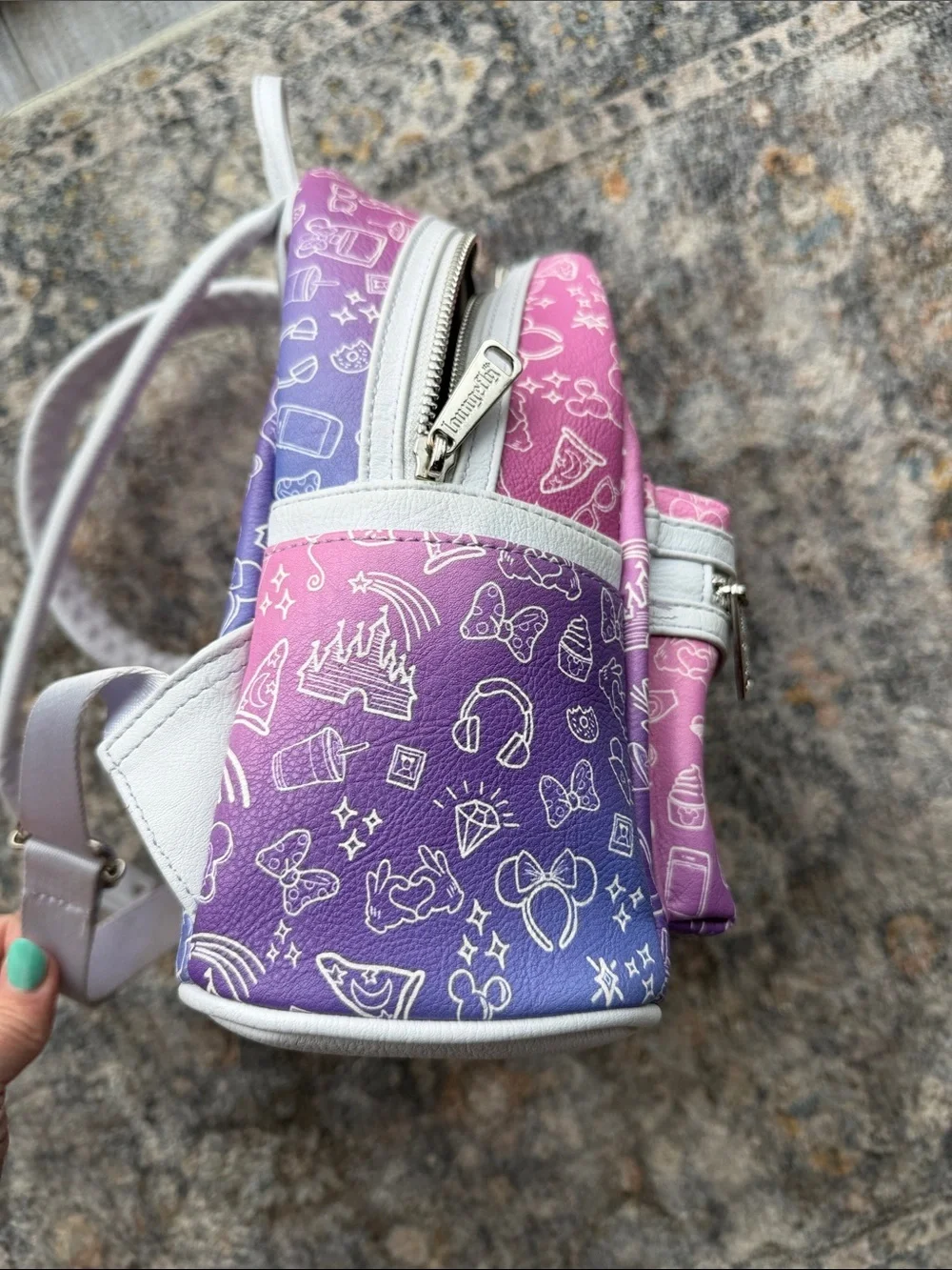 Loungefly Pink to Purple Ombre Disney Icons Mini Backpack